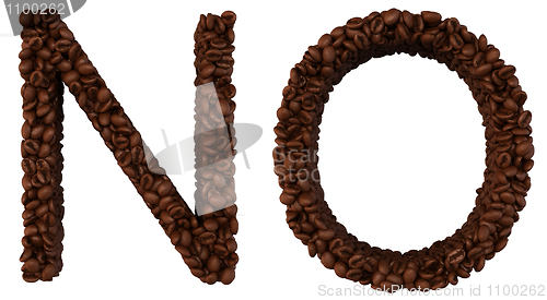 Image of Coffee font N and O letters isolated