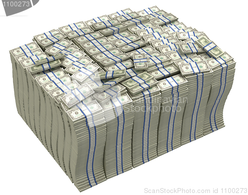 Image of Much money. Huge pile of US dollars