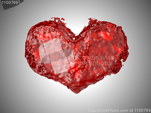 Image of Love - Red liquid heart shape