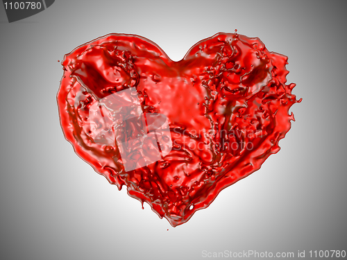 Image of Love - Red fluid heart shape