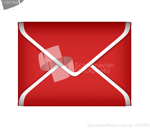 Image of Mail and post Red sealed envelope isolated