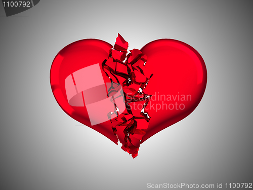 Image of Red Broken Heart - unrequited love or illness