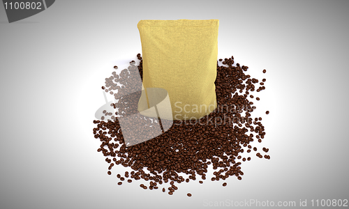 Image of Top view of Sacking Pack on coffee beans