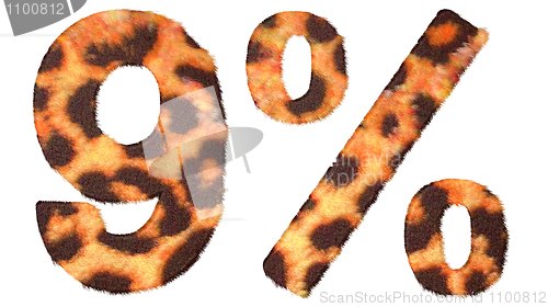 Image of Leopard fell 9 and percent mark isolated