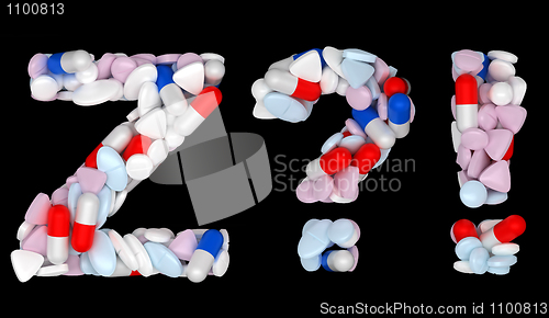 Image of Pills font Z exlamation and query marks