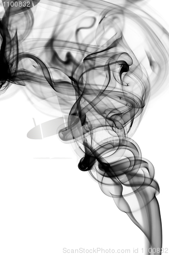 Image of Abstract black smoke pattern on white