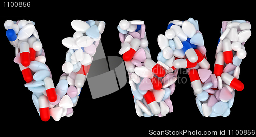 Image of Pharmacy font W and V pills letters
