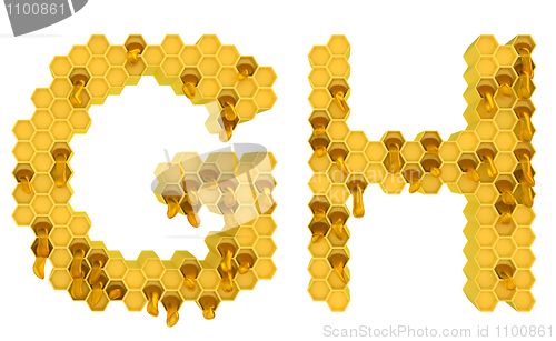 Image of Honey font G and H letters isolated