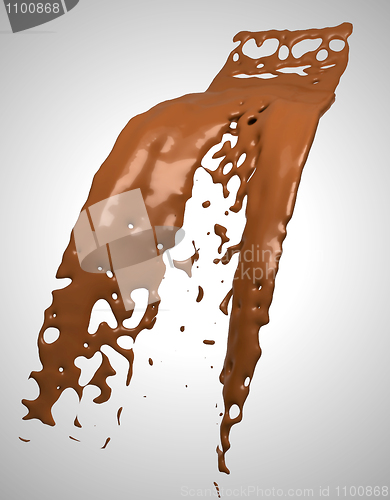 Image of Melted milk chocolate flow. Large resolution