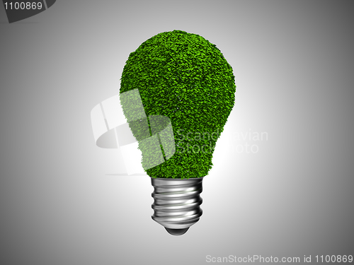 Image of Lightbulb with green leaves