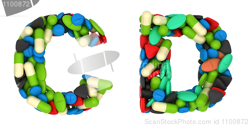 Image of Healthcare font C and D pills letters