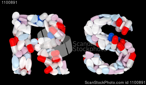 Image of Pharmacy font R and S pills letters