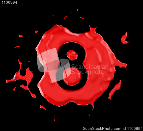 Image of Red blob eight figure over black background