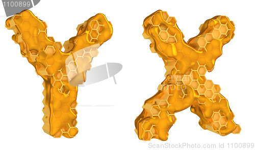 Image of Honey font X and Y letters isolated