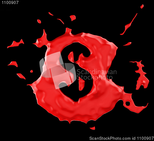 Image of Red blob US dollar symbol over black