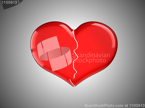 Image of Lost love. Red Broken Heart