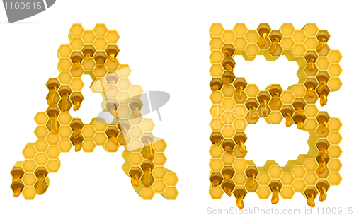 Image of Honey font A and B letters isolated