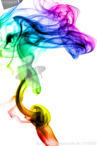 Image of Magic colorful fume swirl on white