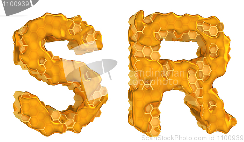 Image of Honey font R and S letters isolated