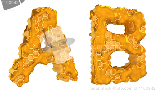 Image of Honey font A and B letters isolated