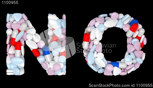 Image of Medication font N and O pills letters