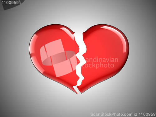 Image of Sickness and pain. Red Broken Heart