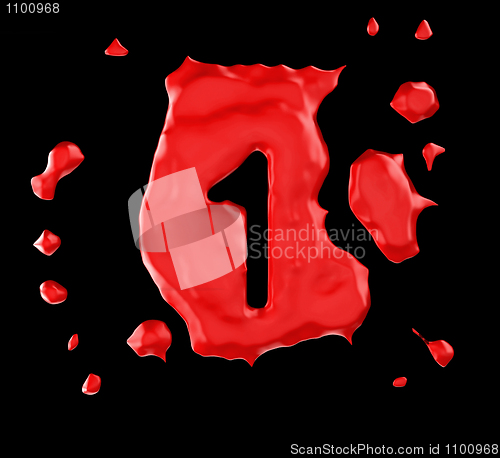 Image of Red blob 1 figure over black background