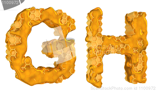 Image of Honey font G and H letters isolated