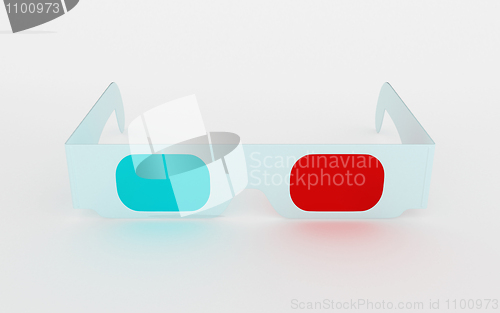 Image of 3D cinema glasses for three-dimensional content 