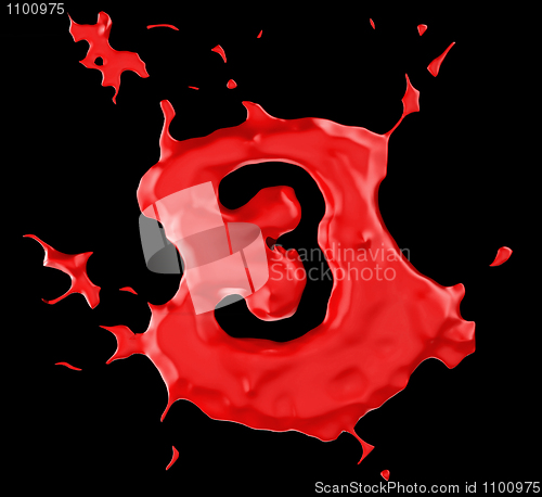 Image of Red blob 3 figure over black background