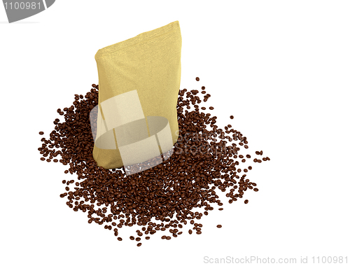 Image of Top view of Sacking Package on coffee beans