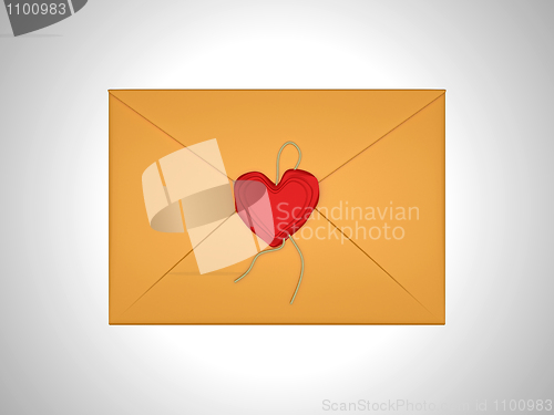 Image of Love message - letter sealed with red sealing wax