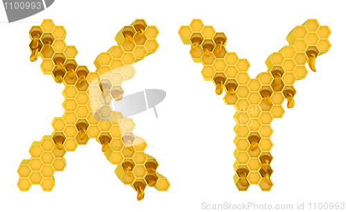 Image of Honey font X and Y letters isolated 