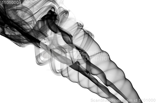 Image of Abstract black fume waves on white