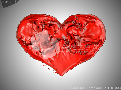 Image of Passion - Red fluid heart shape