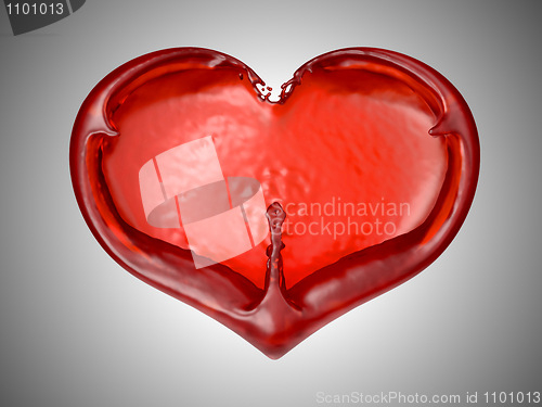 Image of Love and Romance - Red fluid heart shape