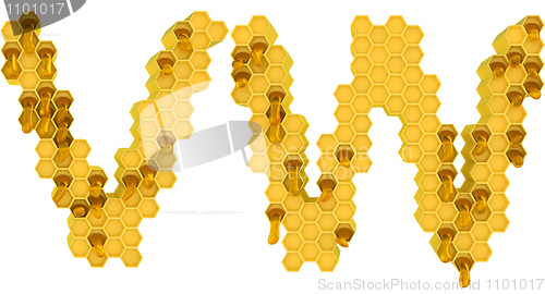 Image of Honey font W and V letters isolated