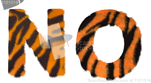 Image of Tiger fell N and O letters isolated