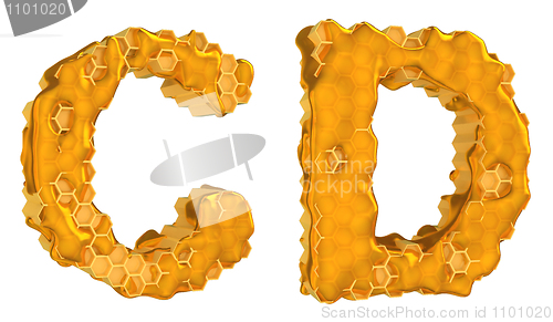 Image of Honey font C and D letters isolated