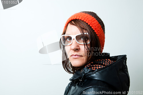 Image of Portrait of young trendy woman