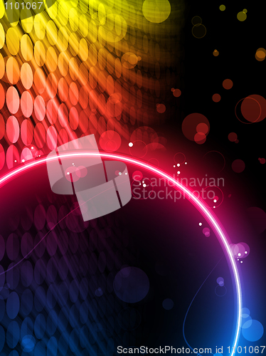 Image of Disco Abstract Circle Box on Black Background