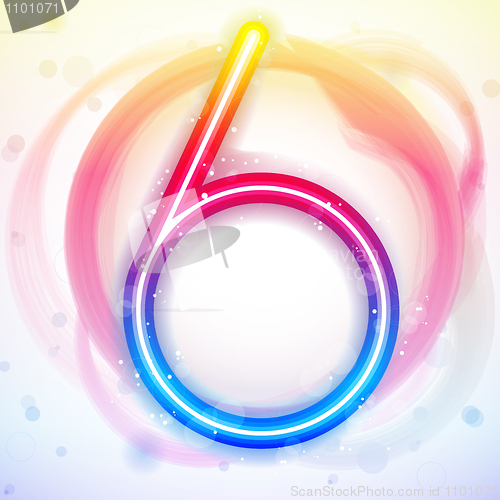 Image of Number Rainbow Lights in Circle White Background