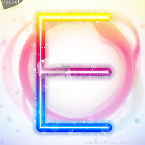 Image of Alphabet Rainbow Lights in Circle White Background