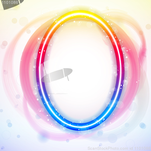 Image of Number Rainbow Lights in Circle White Background