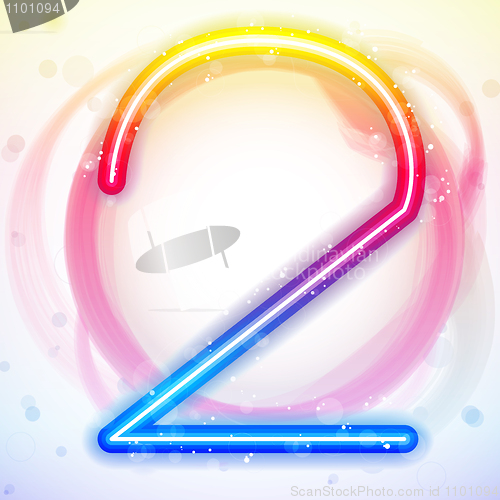 Image of Number Rainbow Lights in Circle White Background