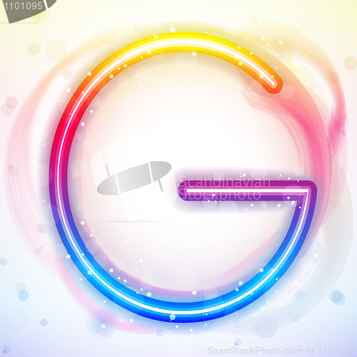 Image of Alphabet Rainbow Lights in Circle White Background