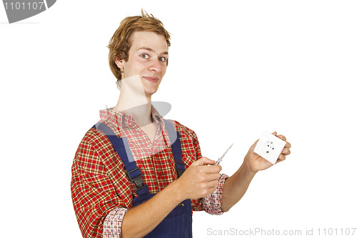Image of Electrician with power socket