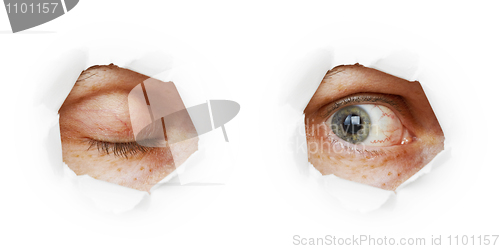 Image of Eye in hole - closed and open variants