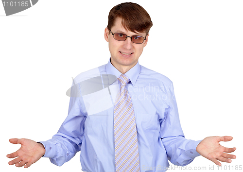 Image of Man in glasses on white background