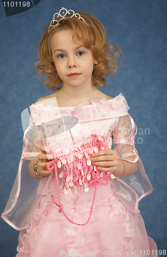 Image of Beautiful girl in pink dress